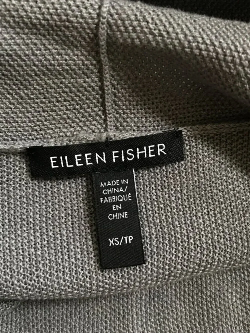 Eileen Fisher Organic Cotton Linen Cardigan Sweater Womens XS Gray Knit Jacket